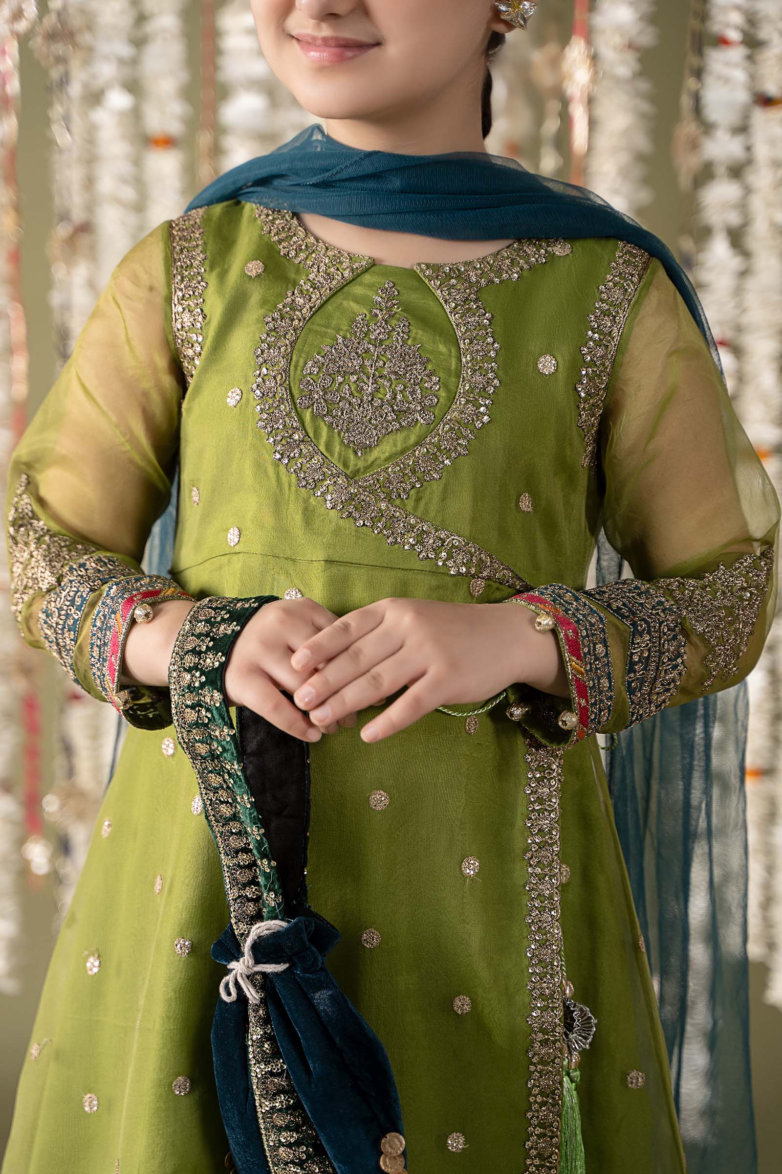 Maria B | 3 Piece Embroidered Organza Suit | MKS-EF25-21 14-Dec Green