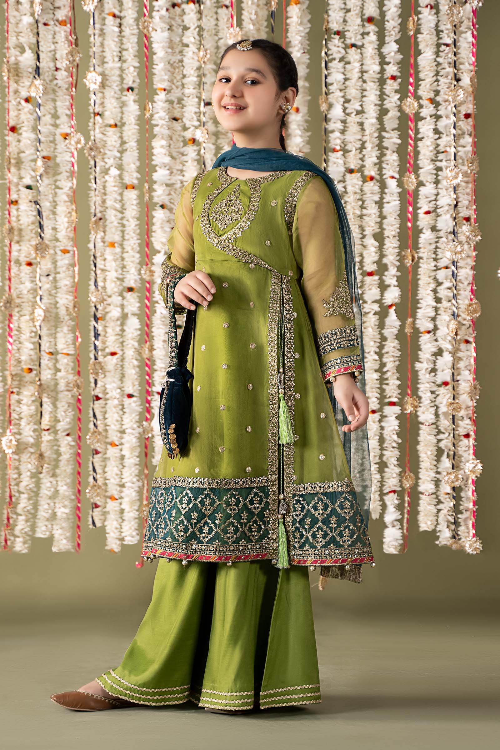 Maria B | 3 Piece Embroidered Organza Suit | MKS-EF25-21 10-Aug Green