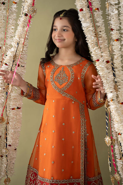Maria B | 3 Piece Embroidered Organza Suit | MKS-EF25-21 10-Aug Orange