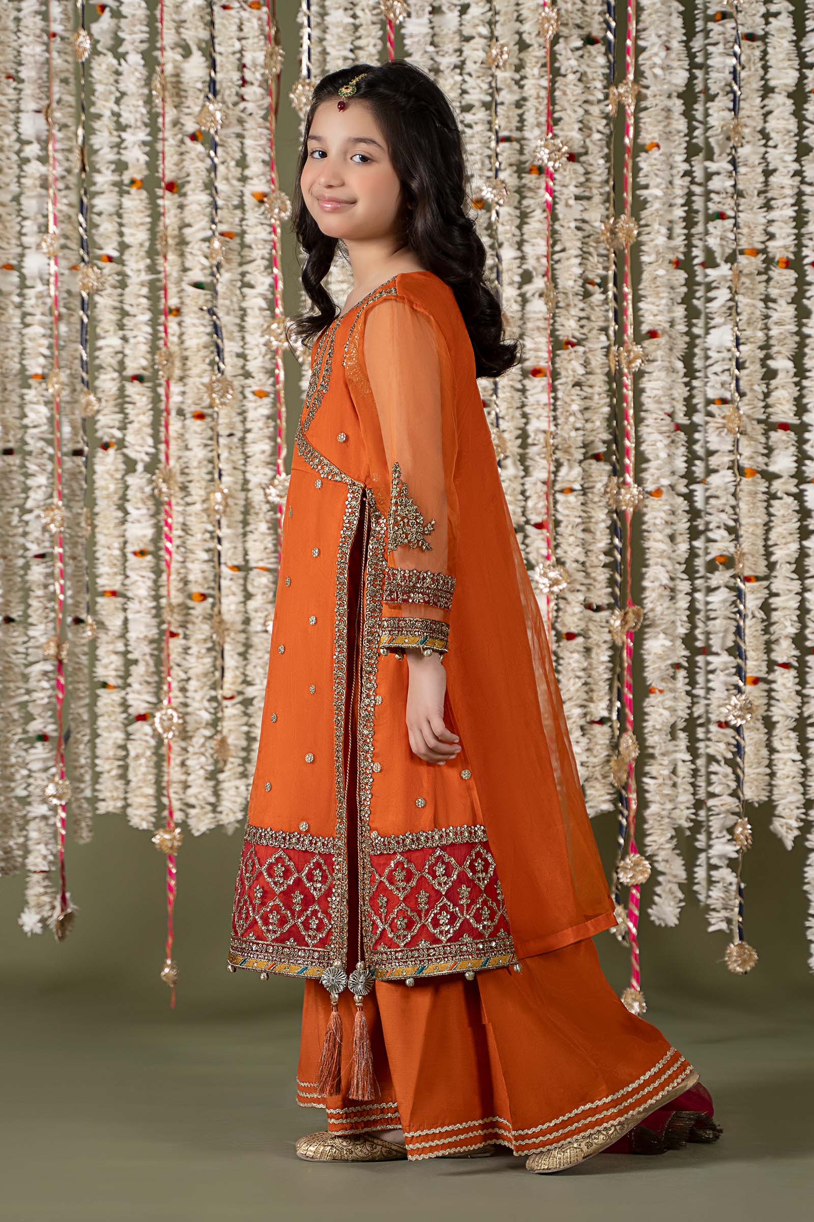 Maria B | 3 Piece Embroidered Organza Suit | MKS-EF25-21 14-Dec Orange