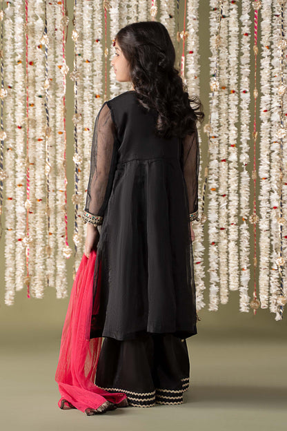 Maria B | 3 Piece Embroidered Organza Suit | MKS-EF25-32 12-Oct Black