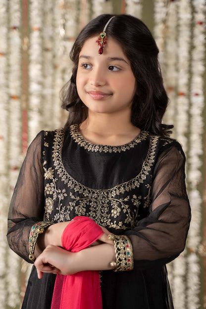 Maria B | 3 Piece Embroidered Organza Suit | MKS-EF25-32 8-Jun Black