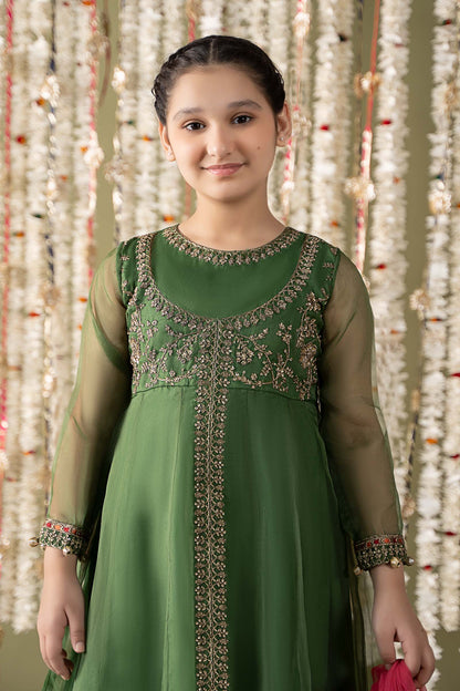 Maria B | 3 Piece Embroidered Organza Suit | MKS-EF25-32 6-Apr Green