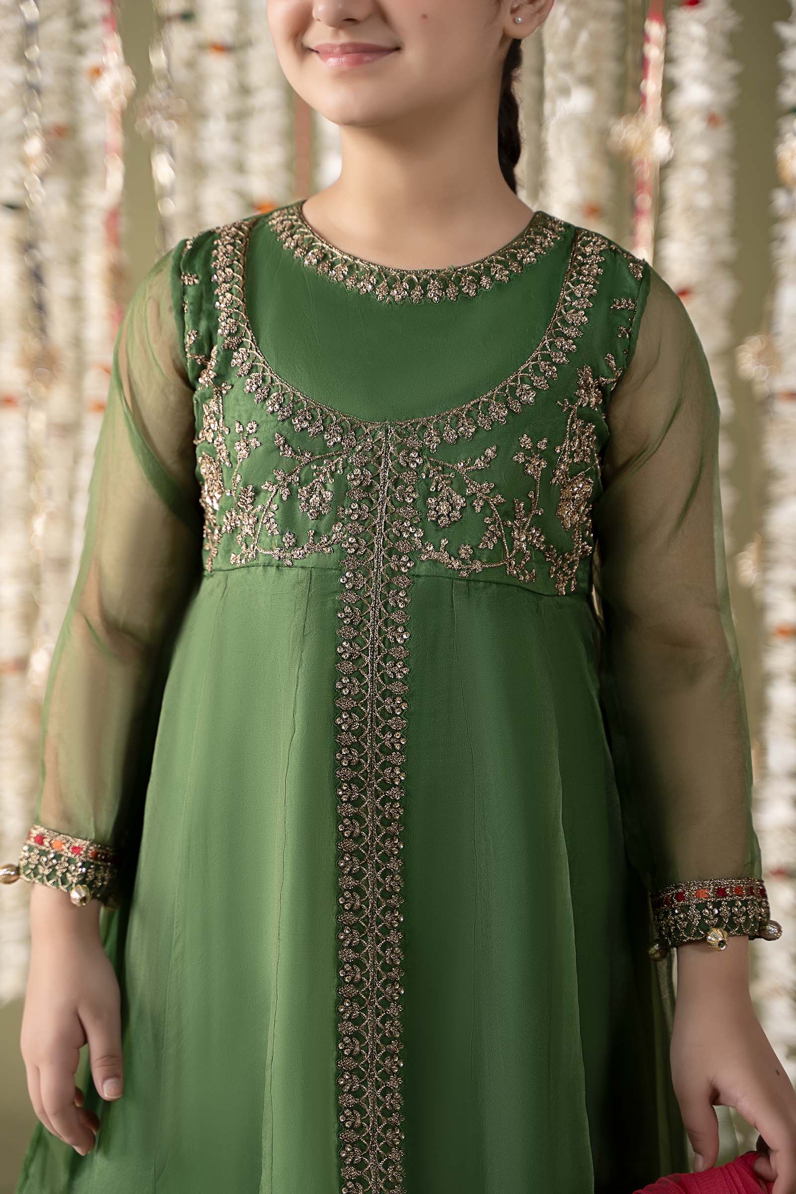 Maria B | 3 Piece Embroidered Organza Suit | MKS-EF25-32 8-Jun Green