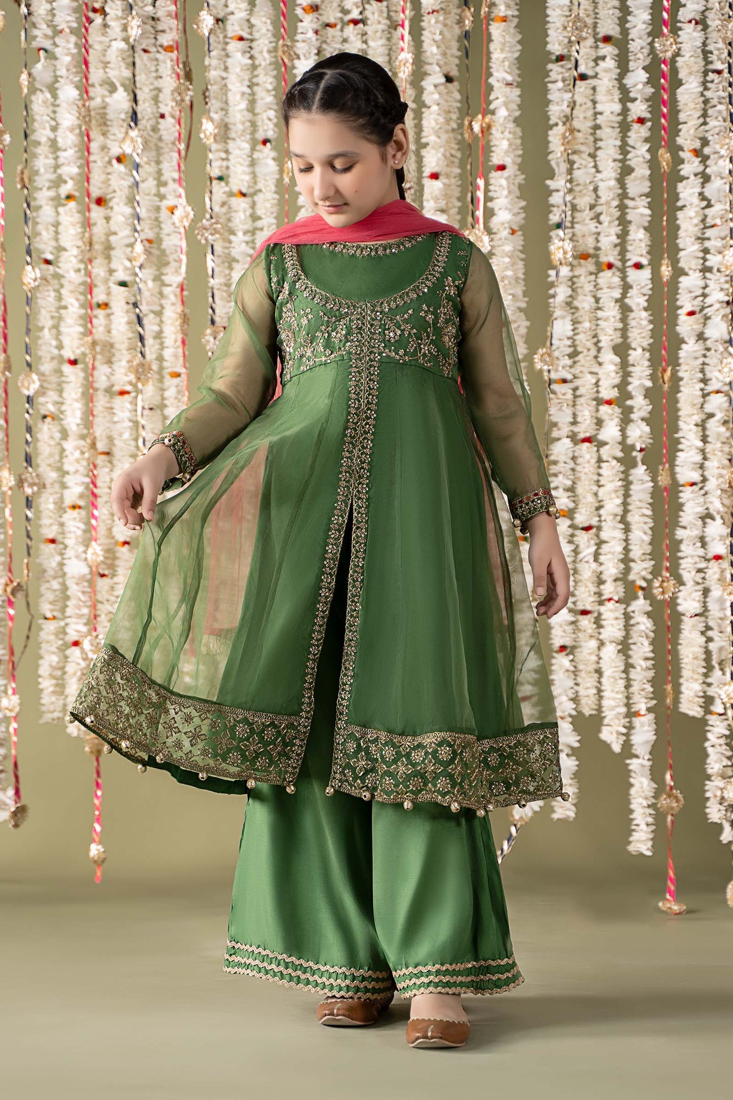 Maria B | 3 Piece Embroidered Organza Suit | MKS-EF25-32 4-Feb Green