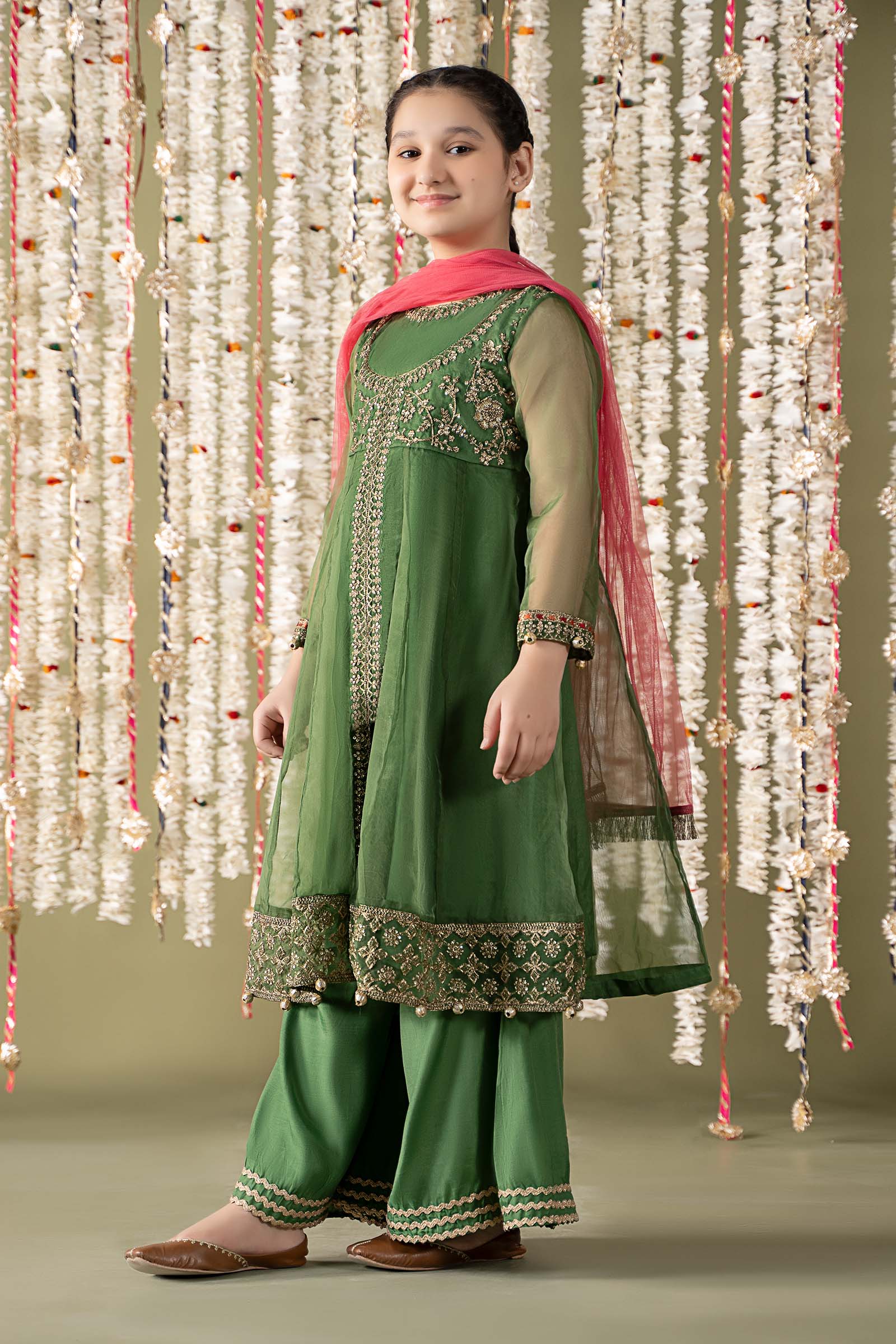 Maria B | 3 Piece Embroidered Organza Suit | MKS-EF25-32 12-Oct Green