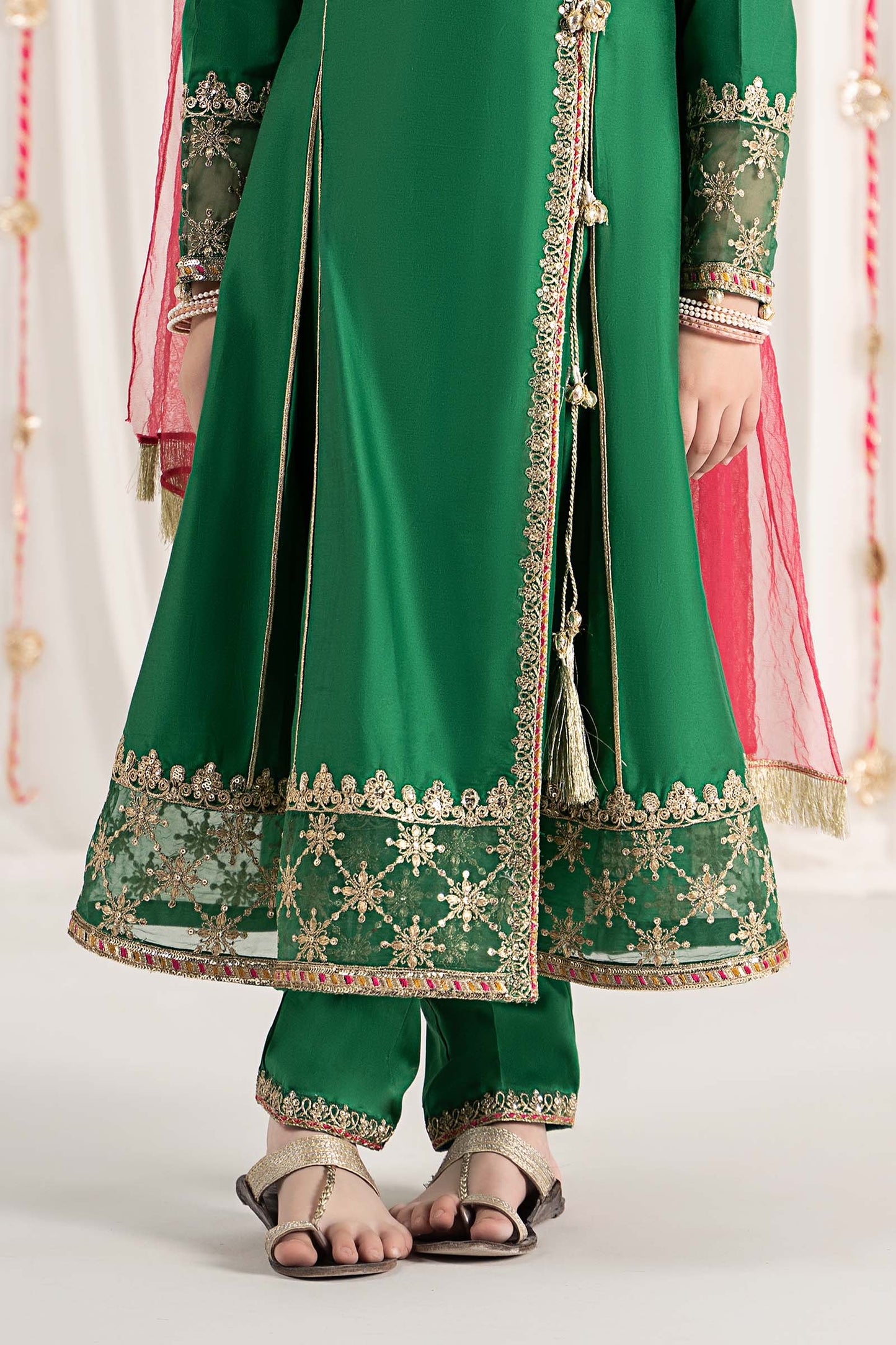 Maria B | 3 Piece Embroidered Cotton Satin Suit | MKS-EF25-41 14-Dec Green