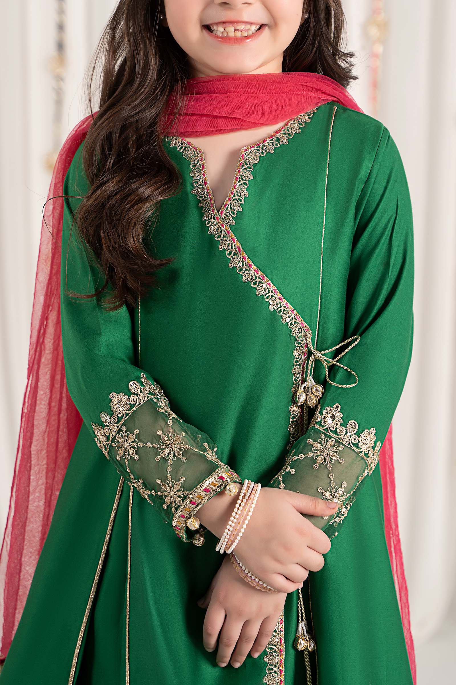 Maria B | 3 Piece Embroidered Cotton Satin Suit | MKS-EF25-41 12-Oct Green