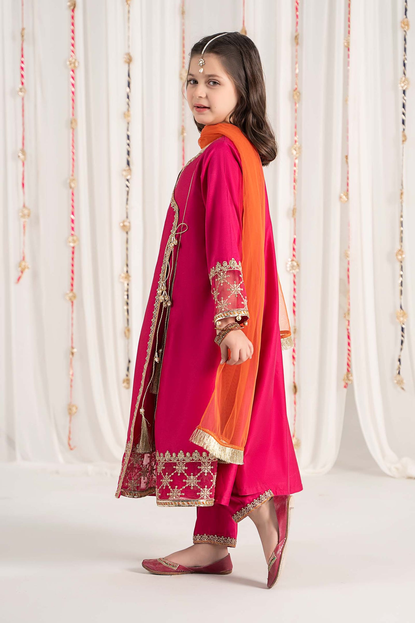 Maria B | 3 Piece Embroidered Cotton Satin Suit | MKS-EF25-41 14-Dec Pink