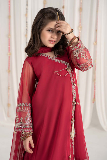Maria B | 3 Piece Embroidered Polyester Net Suit | MKS-EF25-43 6-Apr Pink