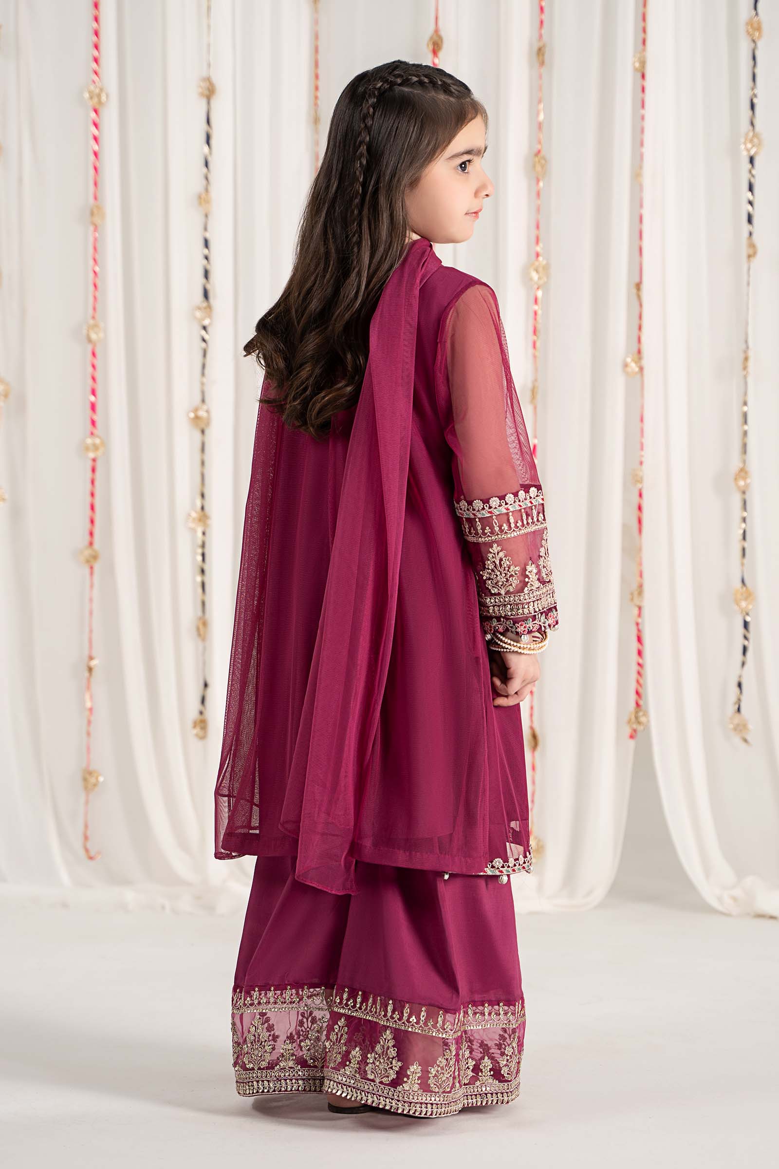 Maria B | 3 Piece Embroidered Polyester Net Suit | MKS-EF25-43