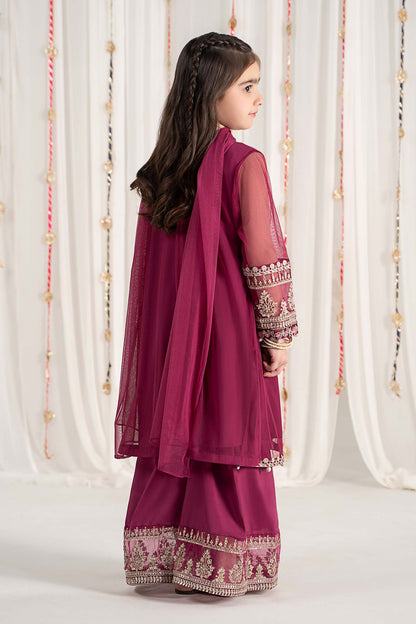 Maria B | 3 Piece Embroidered Polyester Net Suit | MKS-EF25-43