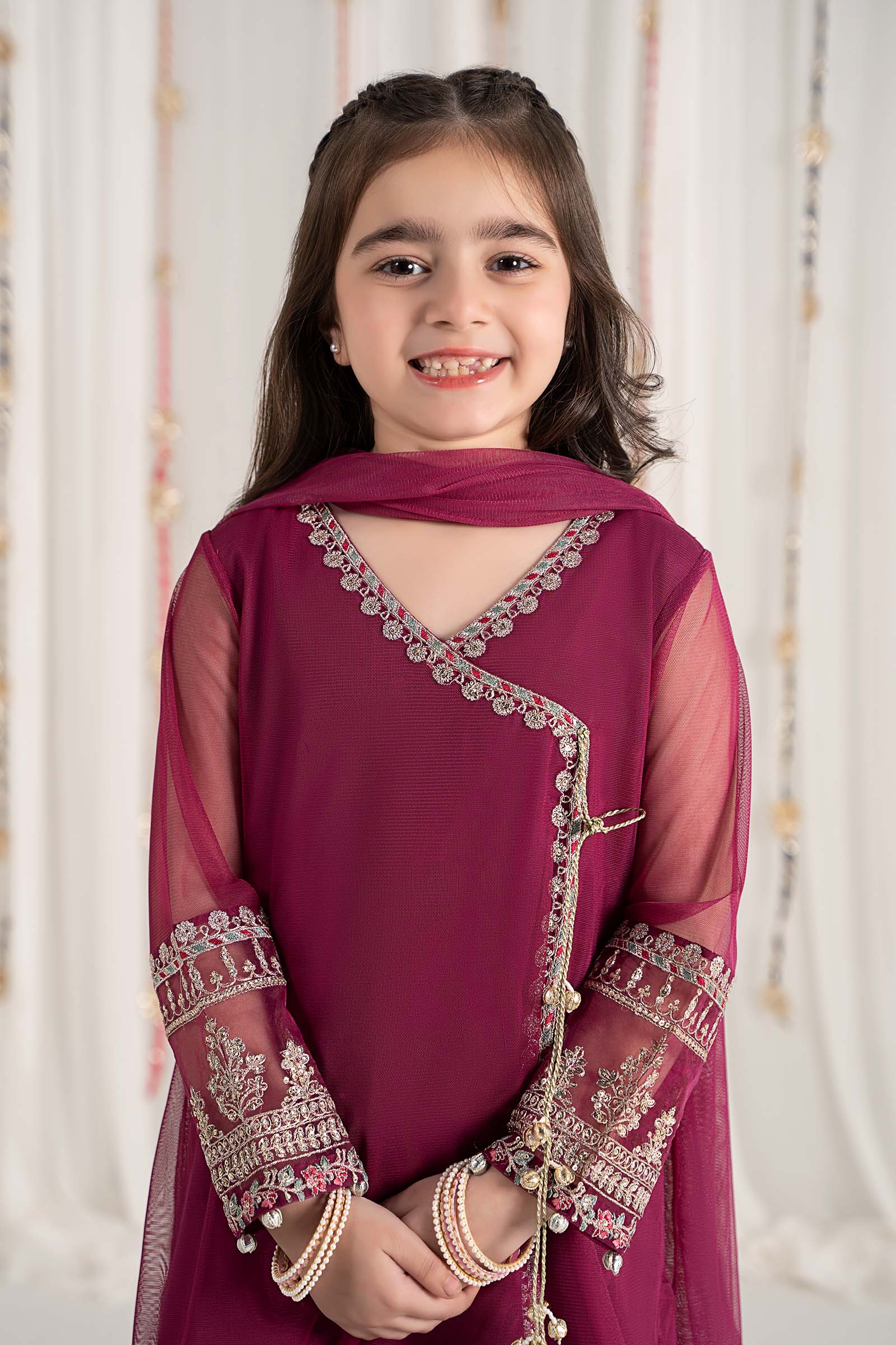 Maria B | 3 Piece Embroidered Polyester Net Suit | MKS-EF25-43 6-Apr Purple