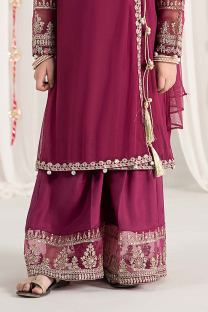 Maria B | 3 Piece Embroidered Polyester Net Suit | MKS-EF25-43 12-Oct Purple