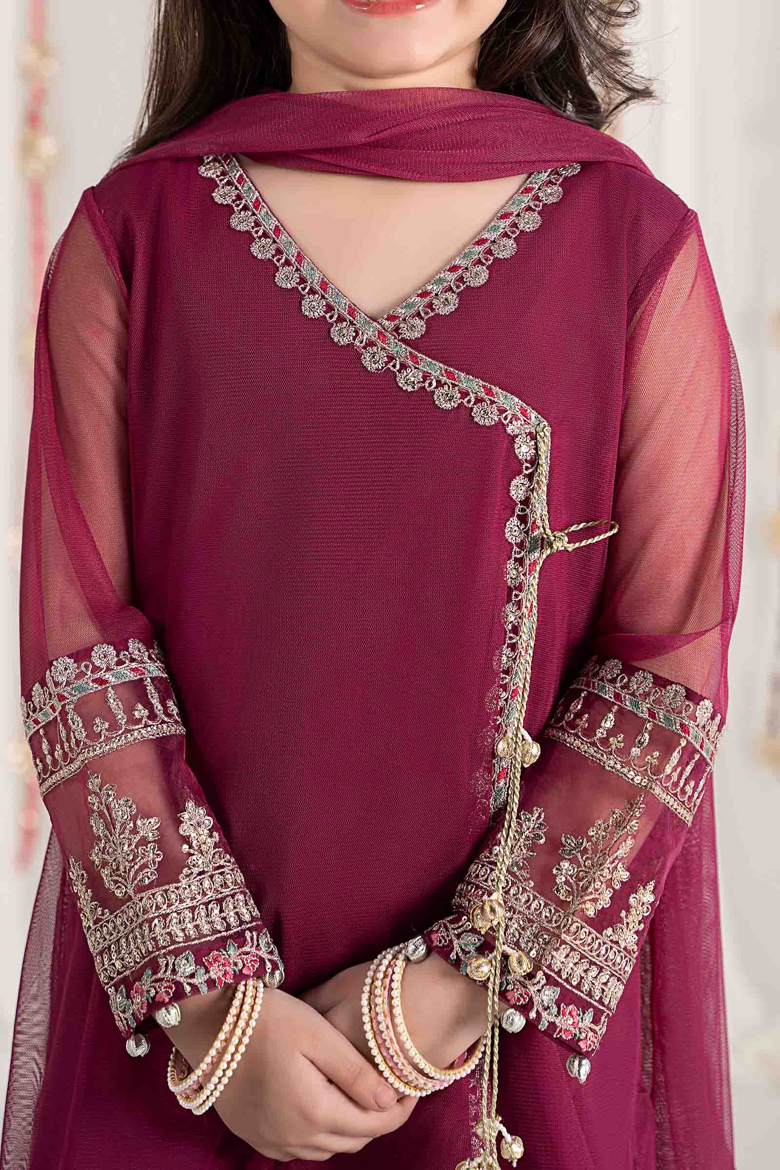 Maria B | 3 Piece Embroidered Polyester Net Suit | MKS-EF25-43 10-Aug Purple