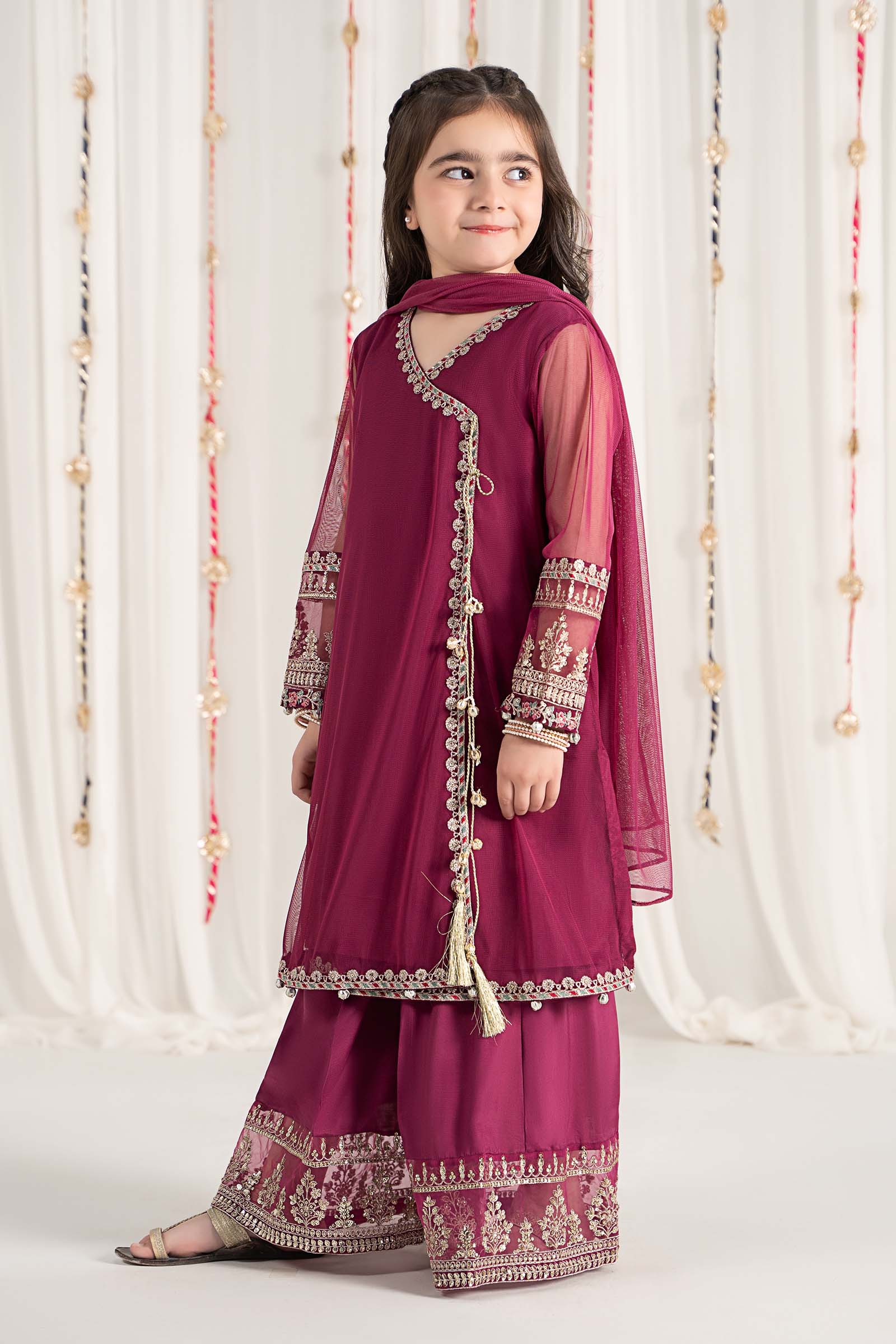 Maria B | 3 Piece Embroidered Polyester Net Suit | MKS-EF25-43 14-Dec Purple