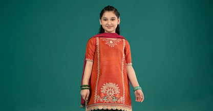 Maria B | 3 Piece Embroidered Raw Silk Suit | MKS-EF25-45