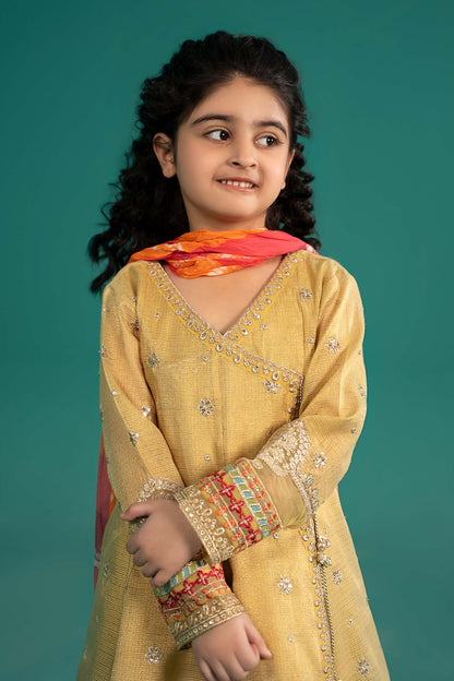 Maria B | 3 Piece Embroidered Cotton Zari Net Suit | MKS-EF25-46 6-Apr Yellow