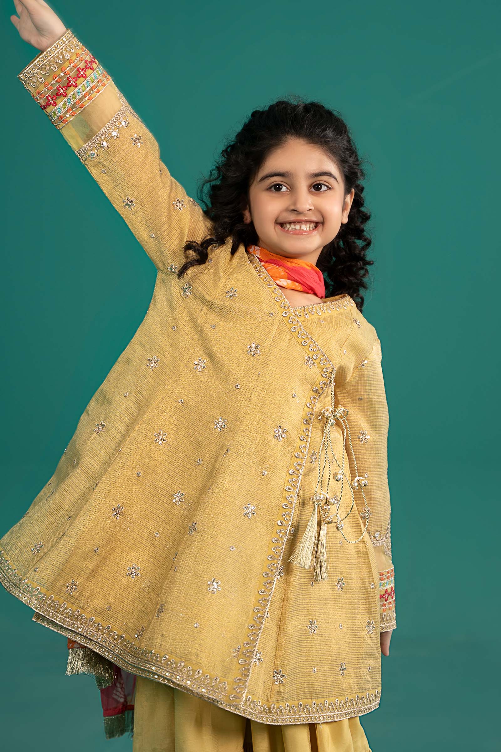 Maria B | 3 Piece Embroidered Cotton Zari Net Suit | MKS-EF25-46 8-Jun Yellow