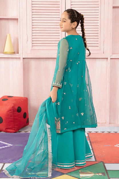 Maria B | 3 Piece Embroidered Organza Suit | MKS-PF24-01 14-Dec Ferozi