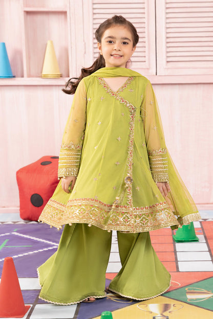 Maria B | 3 Piece Embroidered Net Suit | MKS-PF24-05 6-Apr Green