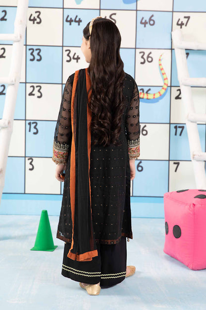 Maria B | 3 Piece Embroidered Cotton Zari Net Suit | MKS-PF24-06 14-Dec Black