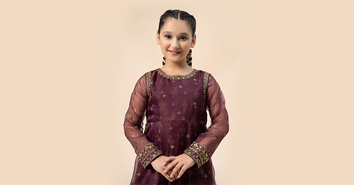 Maria B | 3 Piece Embroidered Cotton Net Suit | MKS-W24-01 14-Dec Purple