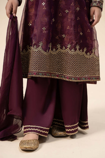 Maria B | 3 Piece Embroidered Cotton Net Suit | MKS-W24-01 10-Aug Purple
