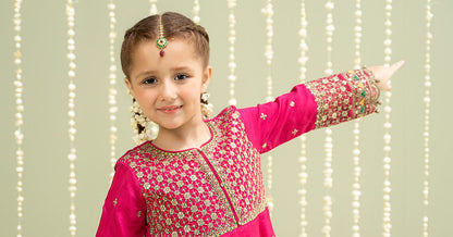 Maria B | 3 Piece Embroidered Raw Silk Suit | MKS-W24-13 12-Oct Pink