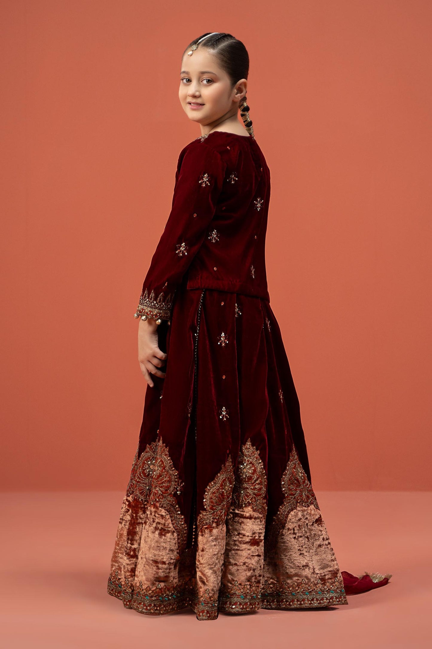 Maria B | 3 Piece Embroidered Velvet Suit | MKS-W24-14