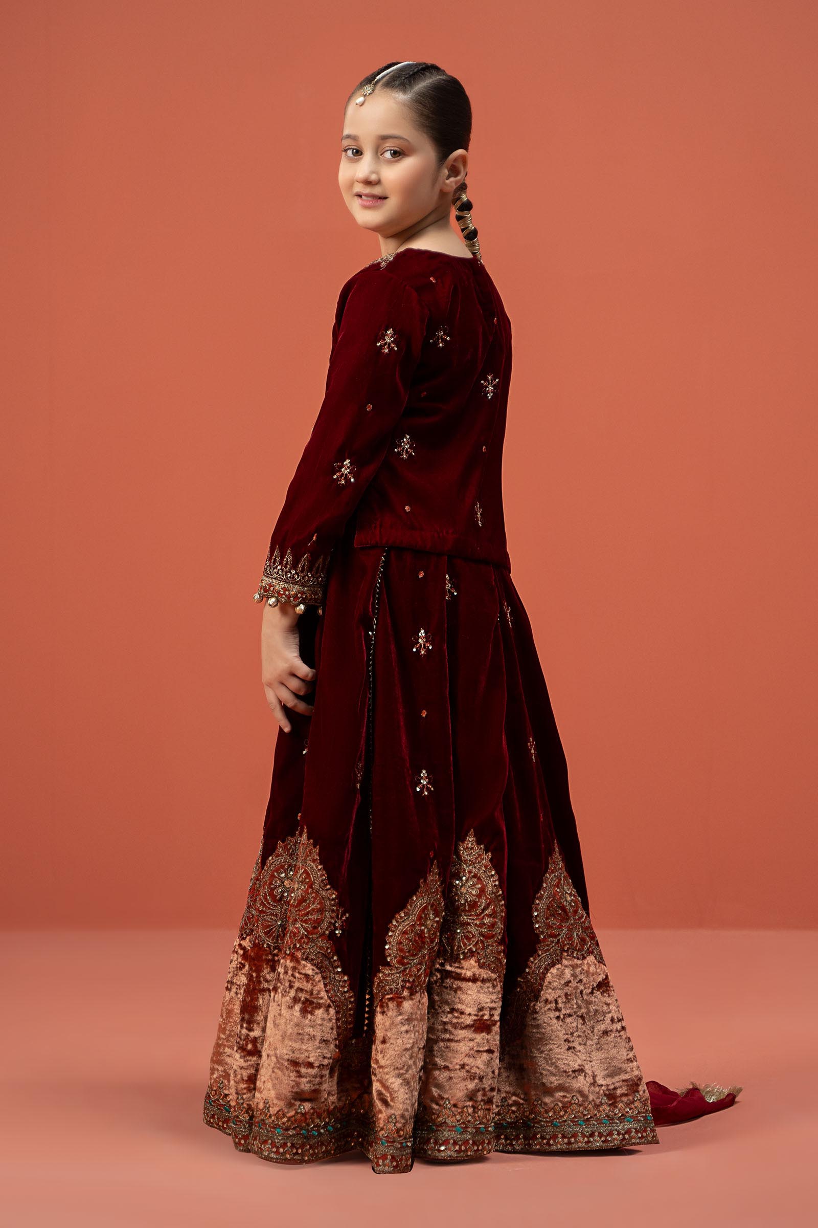 Maria B | 3 Piece Embroidered Velvet Suit | MKS-W24-14