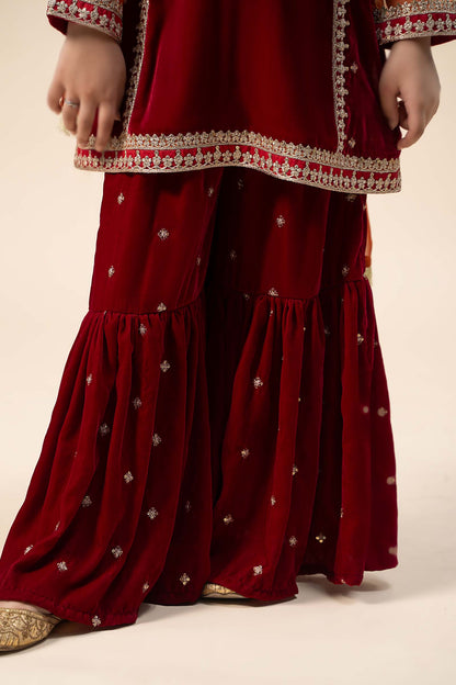 Maria B | 3 Piece Embroidered Velvet Suit | MKS-W24-16 10-Aug Pink