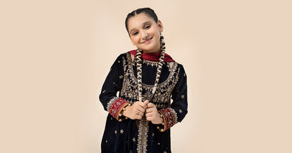 Maria B | 3 Piece Embroidered Velvet Suit | MKS-W24-17