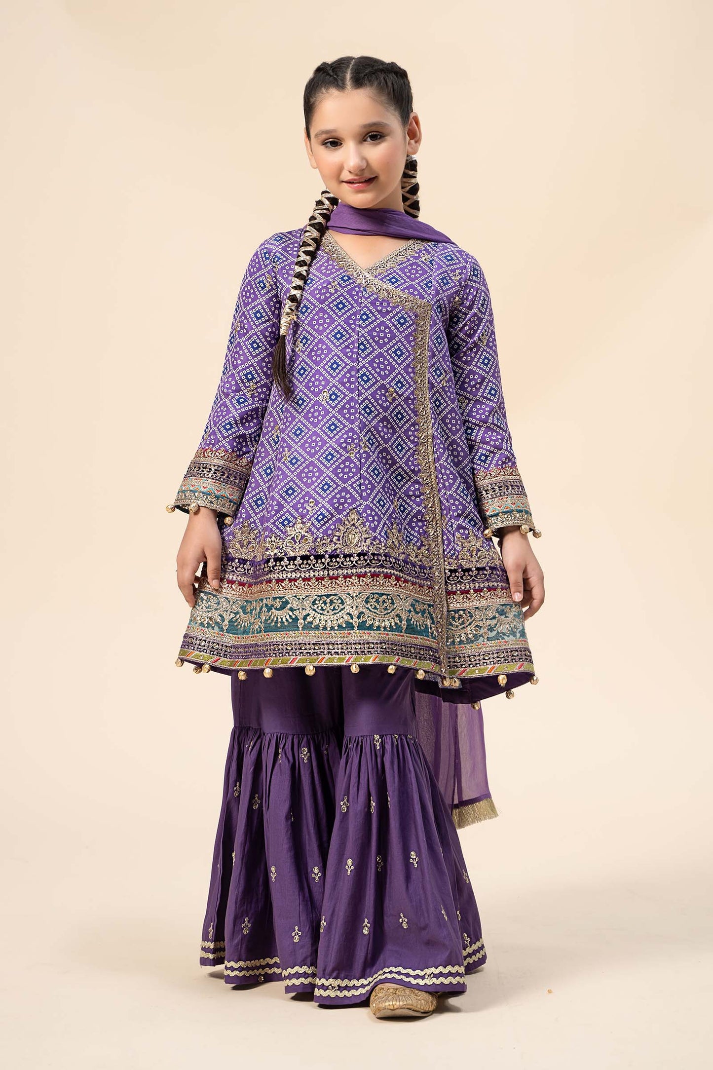 Maria B | 3 Piece Embroidered Raw Silk Suit | MKS-W24-20