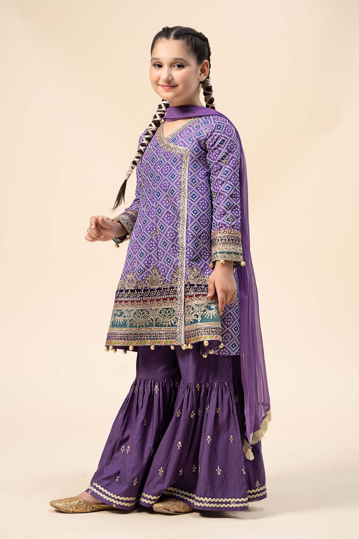 Maria B | 3 Piece Embroidered Raw Silk Suit | MKS-W24-20