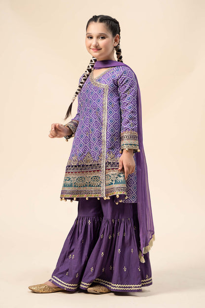 Maria B | 3 Piece Embroidered Raw Silk Suit | MKS-W24-20