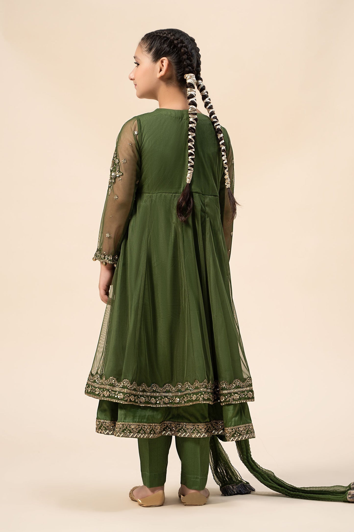 Maria B | 3 Piece Embroidered Net Suit | MKS-W24-25 14-Dec Green