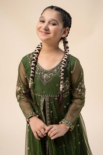 Maria B | 3 Piece Embroidered Net Suit | MKS-W24-25 6-Apr Green