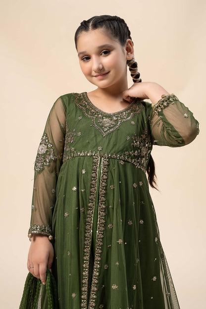 Maria B | 3 Piece Embroidered Net Suit | MKS-W24-25 8-Jun Green