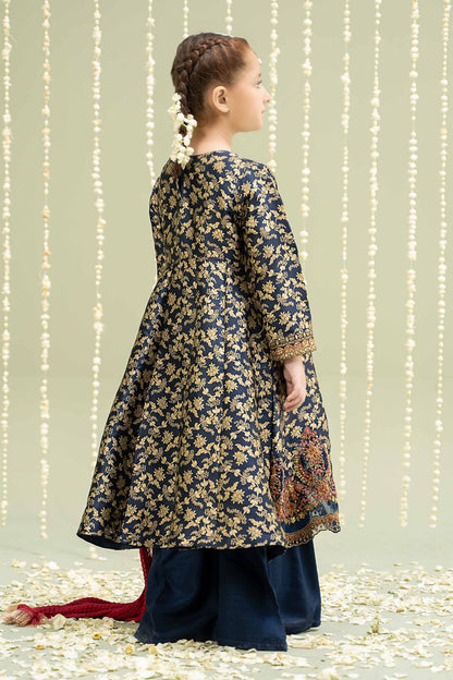 Maria B | 3 Piece Embroidered Jamawar Suit | MKS-W24-30 12-Oct Blue