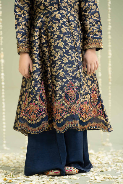 Maria B | 3 Piece Embroidered Jamawar Suit | MKS-W24-30 8-Jun Blue