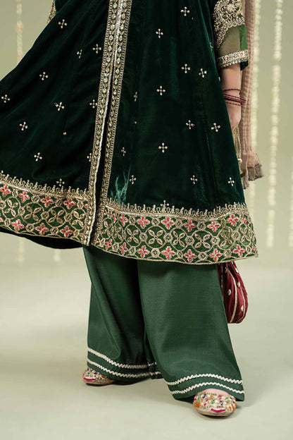 Maria B | 3 Piece Embroidered Velvet Suit | MKS-W24-40 10-Aug Green