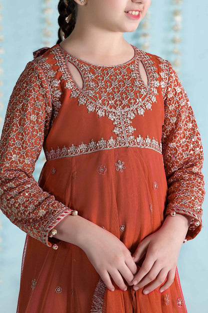 Maria B | 3 Piece Embroidered Net Suit | MKS-EA24-02 8-Jun Orange