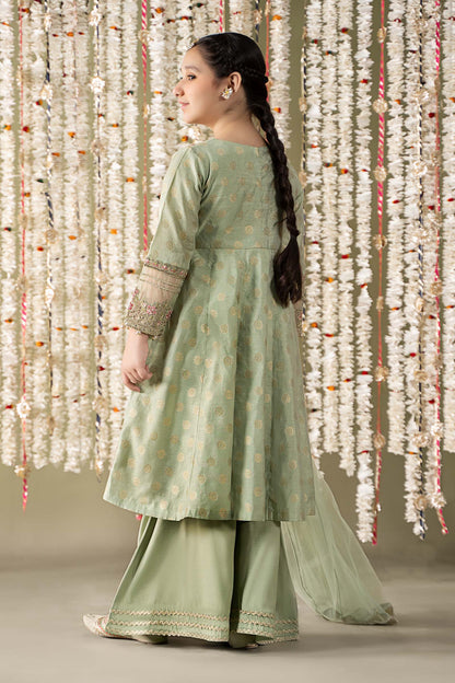 Maria B | 3 Piece Embroidered Cotton Lurex Suit | MKS-EF25-12 14-Dec Green