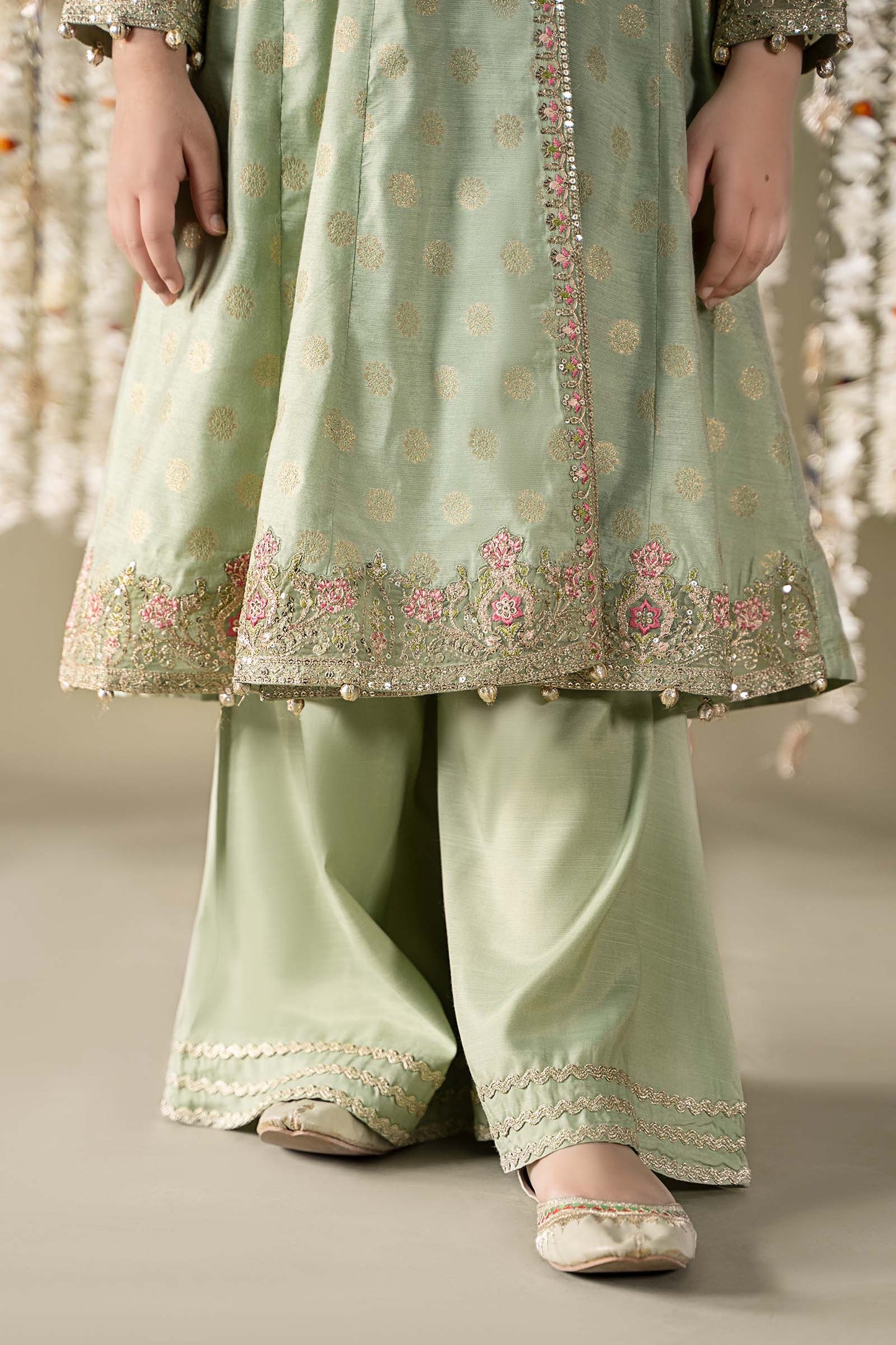 Maria B | 3 Piece Embroidered Cotton Lurex Suit | MKS-EF25-12 8-Jun Green