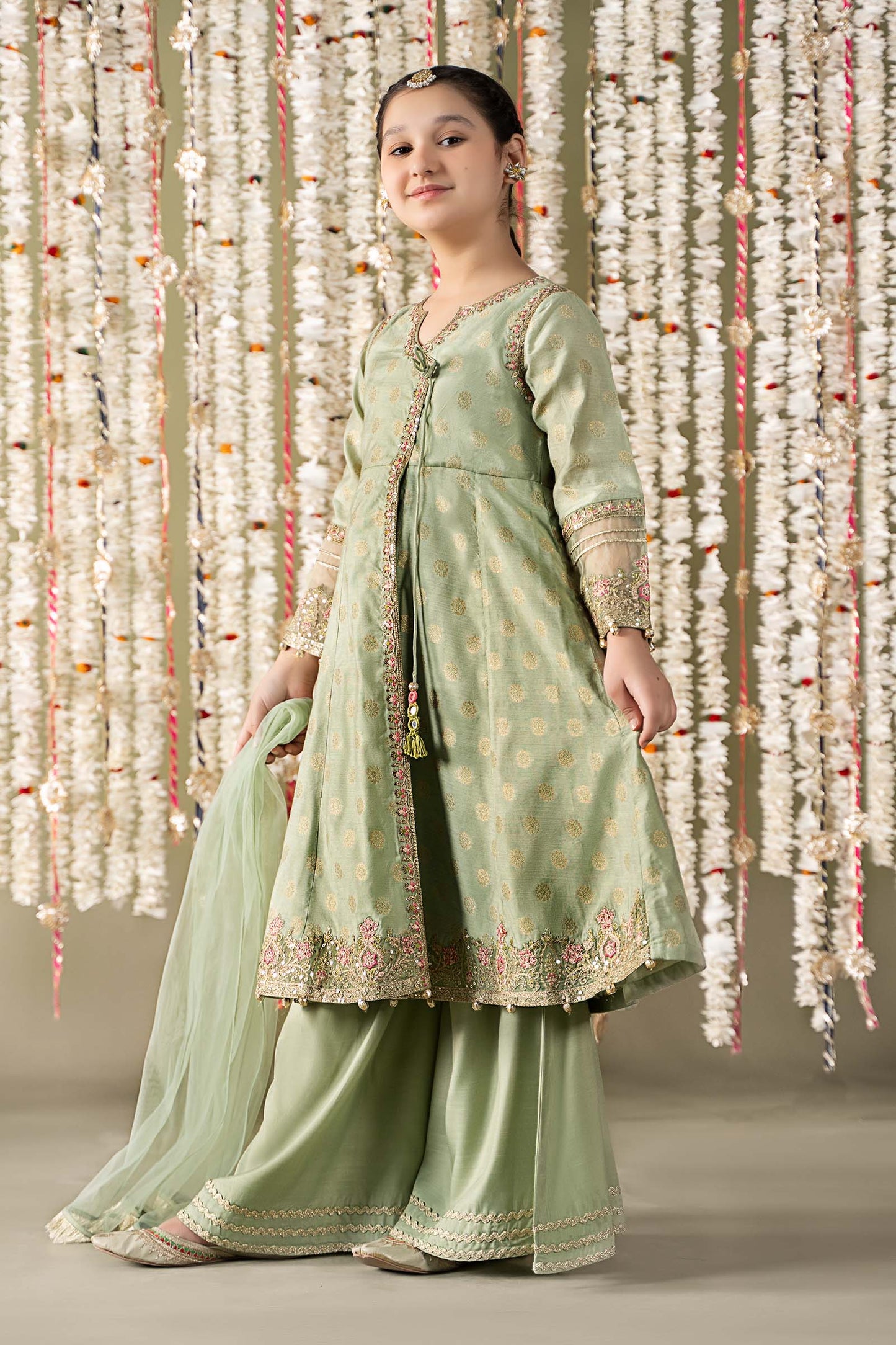 Maria B | 3 Piece Embroidered Cotton Lurex Suit | MKS-EF25-12 12-Oct Green