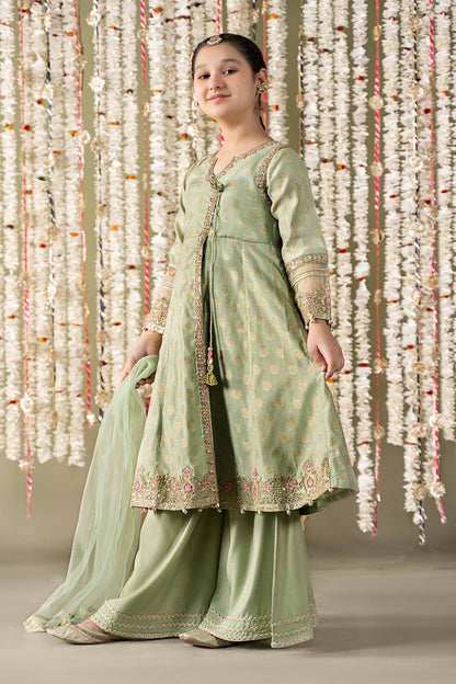 Maria B | 3 Piece Embroidered Cotton Lurex Suit | MKS-EF25-12 12-Oct Green