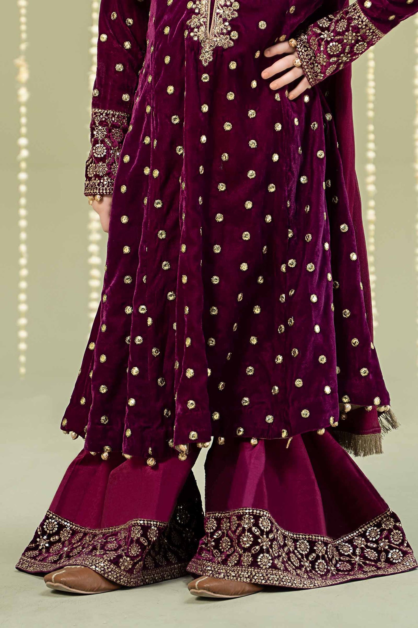 Maria B | 3 Piece Embroidered Velvet Suit | MKS-W24-38