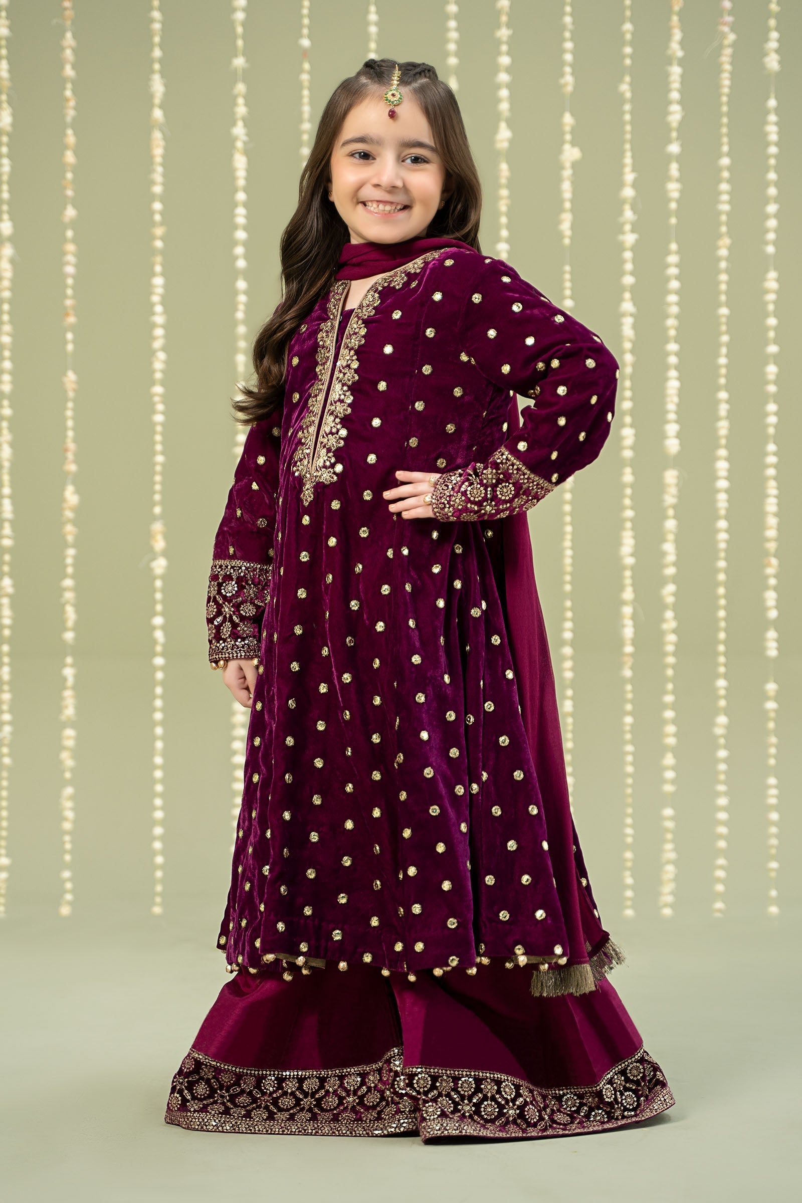 Maria B | 3 Piece Embroidered Velvet Suit | MKS-W24-38 10-Aug Purple