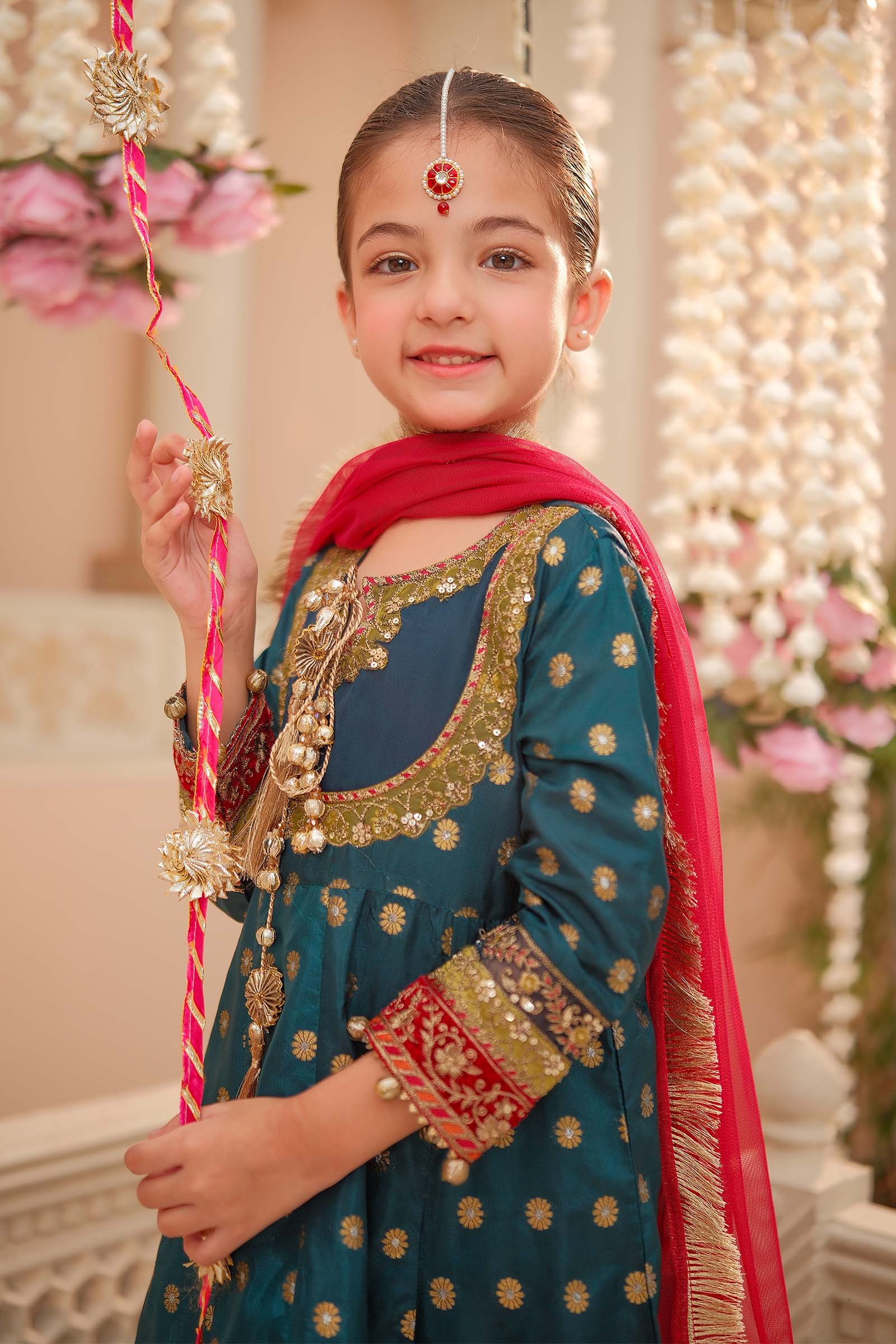 Maria B | 3 Piece Embroidered Jamawar Suit | MKS-W24-22 8-Jun Blue